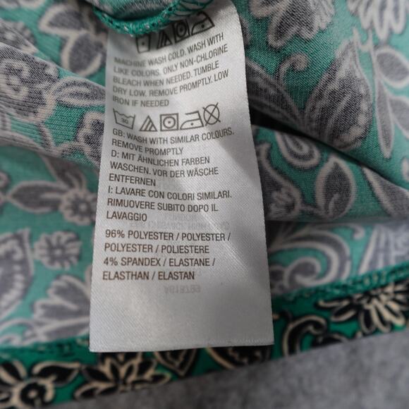 Susan Graver Top Womens 2X Liquid Knit Tunic Mock Neck Long Sleeve Artsy Paisley - Picture 3 of 9